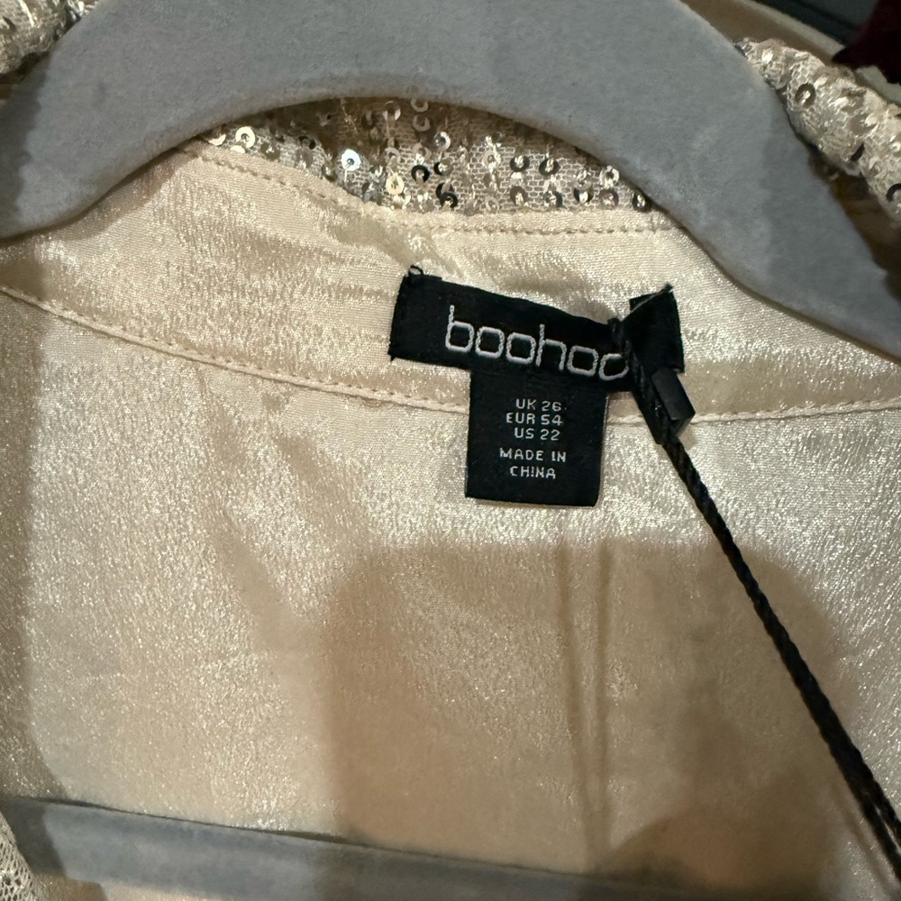 Boohoo full sequin button-down dress size 22 - Picture 5 of 10